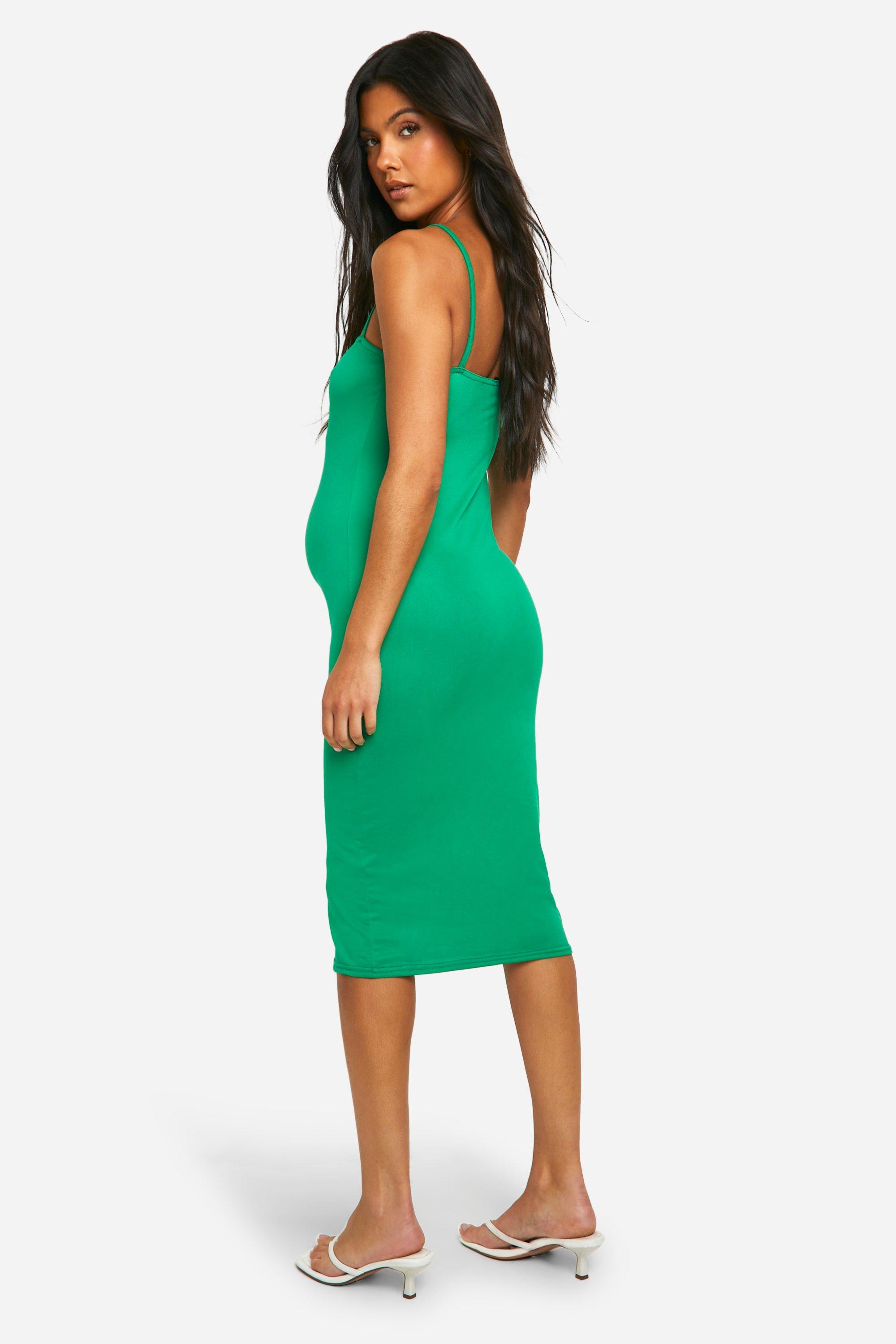 Maternity Super Soft Strappy Midi Dress boohoo UK